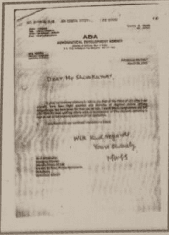 From Aeronautical Development Agency (ADA)